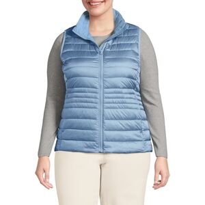 Lands' End Wanderweight Ultra Light Packable Down Longline Vest Size 3XL